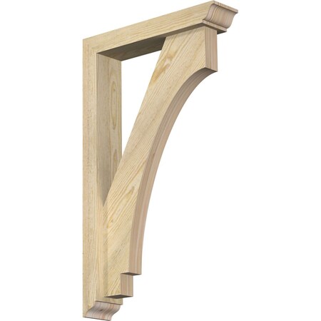 Ekena Millwork Imperial Traditional Rough Sawn Bracket w/ Offset Brace, Douglas Fir, 4"W x 18"D x 30"H BKT0402X18X30IMP01RDF